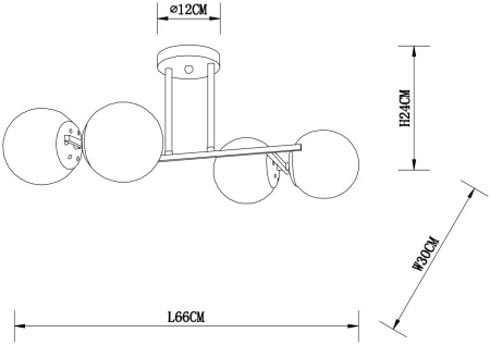 картинка Потолочная люстра Ornella A4059PL-4AB от магазина BTSvet