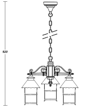 картинка Уличный подвесной светильник 81470/3 Gb от магазина BTSvet