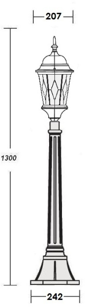 картинка Наземный фонарь ASTORIA 2M 91407M Bl ромб от магазина BTSvet