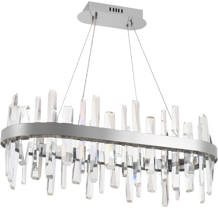 картинка Подвесная люстра хрустальная светодиодная с управлением смартфоном и пультом регулировкой цветовой температурой и яркости ночным режимом и таймером LED LAMPS 81259 от магазина BTSvet