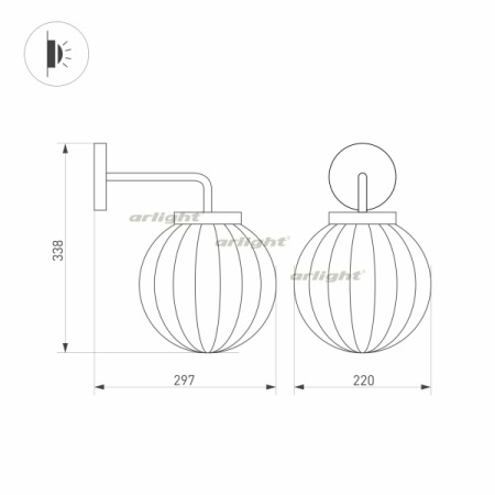 картинка Фасадный светильник светодиодный LGD-PEARL-WALL-7W Warm3000 (GR, 164 deg, 230V) (Arlight, IP65 Металл, 3 года) 029973 от магазина BTSvet