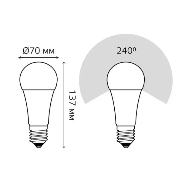 картинка Лампочка LED Elementary A67 25W E27 6500K 1/10/50 73235 от магазина BTSvet