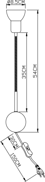 картинка Бра с выключателем Falena A3116AP-1WH от магазина BTSvet