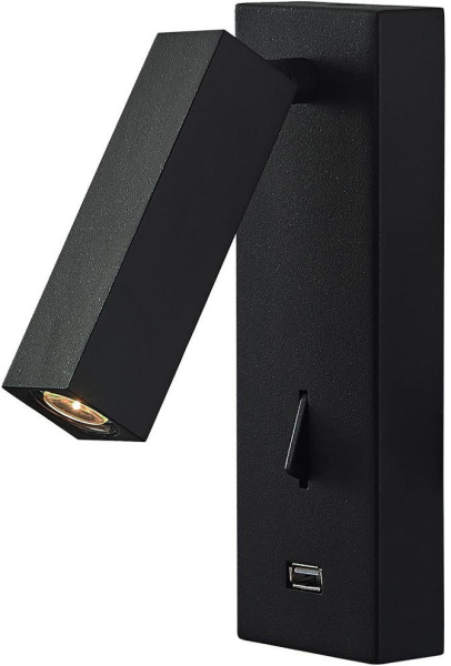 Спот светодиодный для чтения с USB и выключателем Floadow LOFT2017-BL