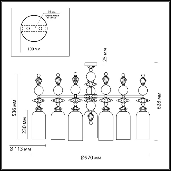 картинка Потолочная люстра Bizet 4855/7C от магазина BTSvet