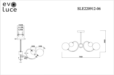 картинка Люстра потолочная на штанге светодиодная Formae SLE220912-06 от магазина BTSvet