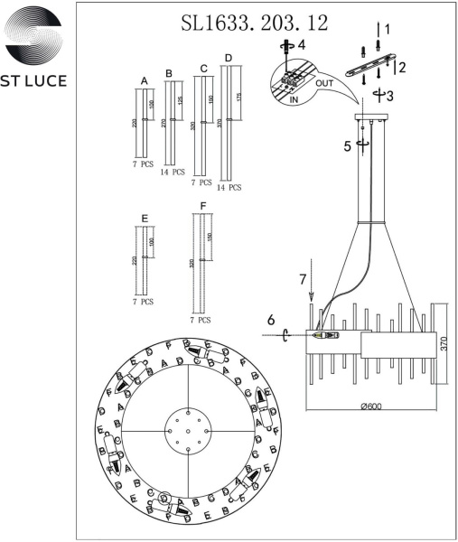 картинка Подвесная люстра Olvera SL1633.203.12 от магазина BTSvet