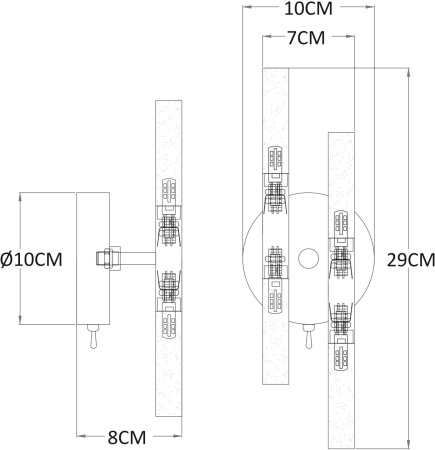 картинка Бра светодиодное с выключателем Ramona A7410AP-4PB от магазина BTSvet