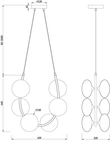 картинка Подвесная люстра Perlina FR4005PL-06B2 от магазина BTSvet