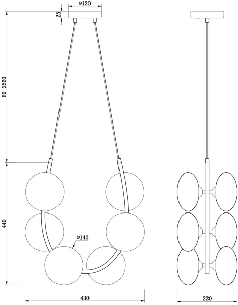 картинка Подвесная люстра Perlina FR4005PL-06B2 от магазина BTSvet