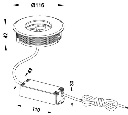 картинка Встраиваемый светильник уличный Flat 100111 от магазина BTSvet