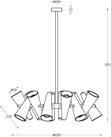 картинка Потолочная люстра Giro MOD095PL-14W от магазина BTSvet