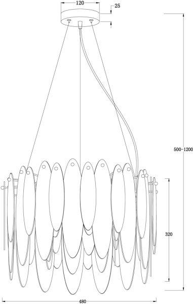 картинка Подвесная люстра Lucrecia FR5217PL-05FG от магазина BTSvet