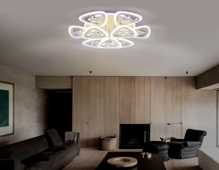 картинка Потолочная люстра светодиодная с пультом регулировкой цветовой температуры и яркости ночным режимом Acrylica FA2921 от магазина BTSvet