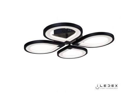 картинка Потолочная люстра светодиодная диммируемая с пультом Clover 6885/4 BK от магазина BTSvet