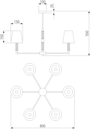 картинка Потолочная люстра на штанге Eurosvet Conso 60145/6 хром от магазина BTSvet