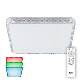 Потолочный светильник светодиодный с пультом регулировкой яркости и цветной температуры ночной режим Альпина CL718K100RGB