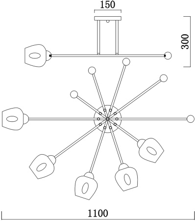 картинка Потолочная люстра на штанге Escada Universe 695/5P от магазина BTSvet