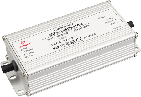 Блок питания ARPV-LG48100-PFC-A (48V, 2.12A, 100W) (Arlight, IP67 Металл, 5 лет) 030035