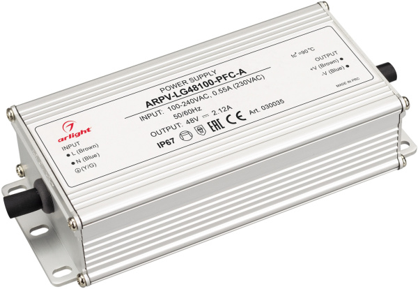 Блок питания ARPV-LG48100-PFC-A (48V, 2.12A, 100W) (Arlight, IP67 Металл, 5 лет) 030035