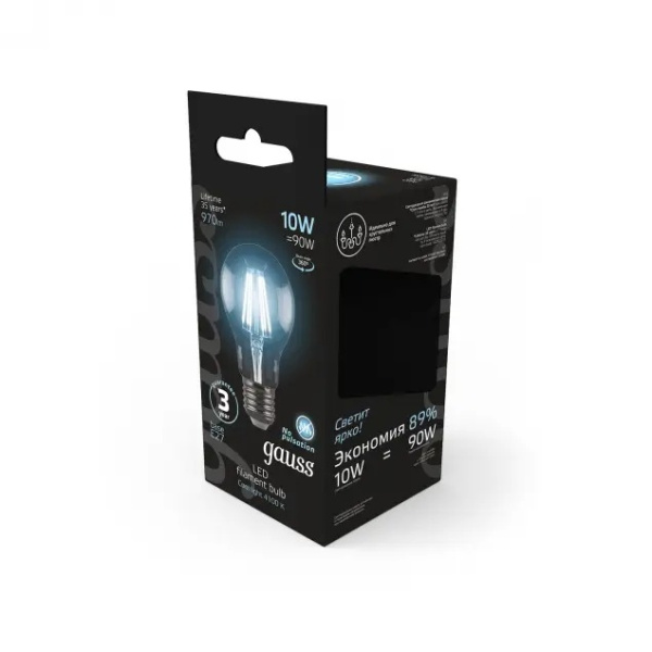 картинка Лампочка LED Filament A60 E27 10W 4100К 1/10/40 102802210 от магазина BTSvet