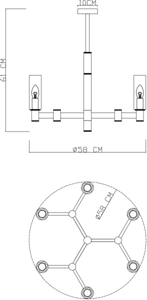 картинка Люстра потолочная на штанге Barolo 2654/17 LM-6 от магазина BTSvet