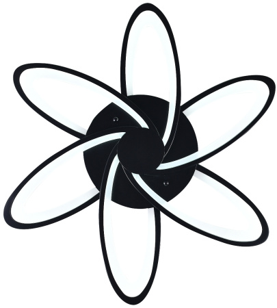 картинка Потолочная люстра светодиодная с управлением смартфоном и пультом регулировкой цветовой температурой и яркости ночным режимом и таймером HIGH-TECH LED LAMPS 82008 BLACK от магазина BTSvet