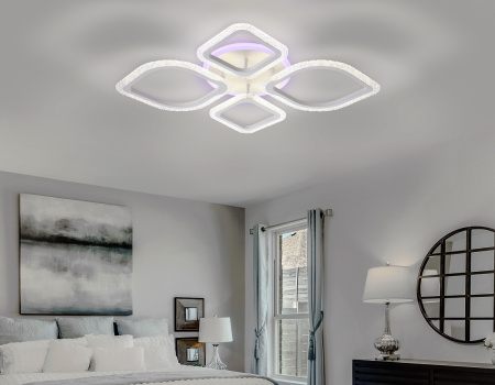 картинка Потолочная люстра светодиодная с пультом регулировкой цветовой температуры и яркости ночным режимом Acrylica FA5147 от магазина BTSvet