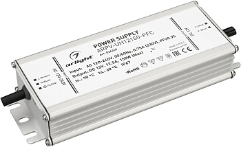 Блок питания ARPV-UH12150-PFC (12V, 12.5A, 150W) (Arlight, IP67 Металл, 7 лет) 024269