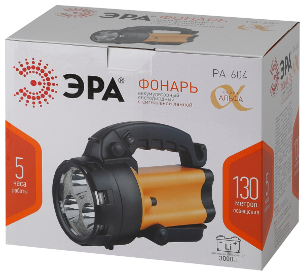 картинка Ручной фонарь светодиодный с выключателем Альфа PA-604 от магазина BTSvet