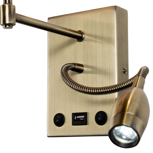картинка Бра для чтения с выключателем и USB-портом Elba A2581AP-2AB от магазина BTSvet