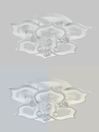 картинка Потолочная люстра светодиодная с пультом и управлением смартфоном регулировкой цветовой температуры и яркости ночным режимом и таймером HIGH-TECH LED LAMPS 82028 от магазина BTSvet