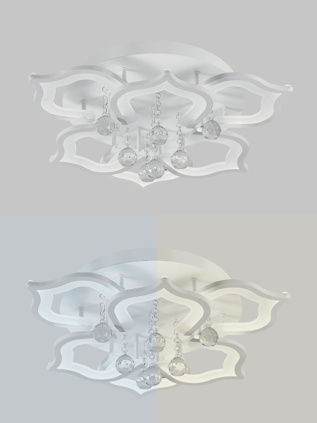 картинка Потолочная люстра светодиодная с пультом и управлением смартфоном регулировкой цветовой температуры и яркости ночным режимом и таймером HIGH-TECH LED LAMPS 82028 от магазина BTSvet