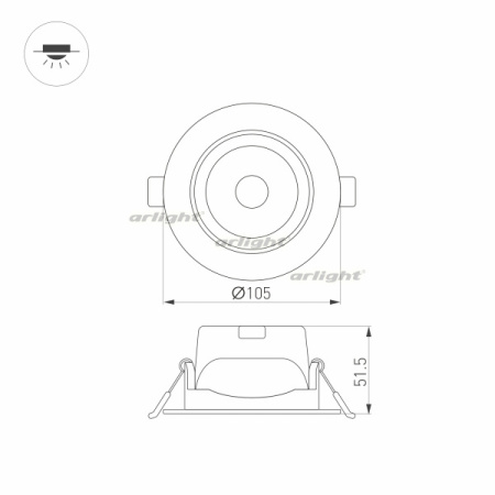 картинка Светильник встраиваемый LED LTD-POLAR-TURN-R105-10W Day4000 (WH, 36 deg, 230V) (Arlight, IP20 Пластик, 3 года) 032311 от магазина BTSvet