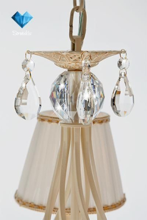 картинка Подвесная люстра хрусталь Amelia 10054/5 белый с золотом/прозрачный хрусталь Strotskis от магазина BTSvet