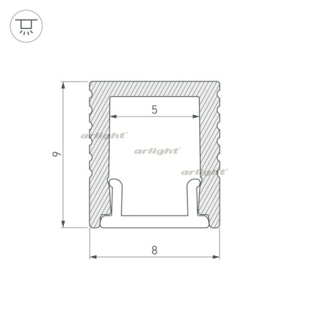 картинка Профиль SL-MINI-8-2000 ANOD BLACK (Arlight, Алюминий) 030514 от магазина BTSvet