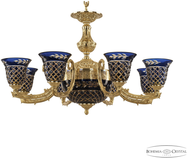 Подвесная люстра хрустальная 71212P/8/210 G P2 U Amber-Blue/H-1J