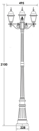 картинка Наземный фонарь QUADRO S 79909SB Gb от магазина BTSvet
