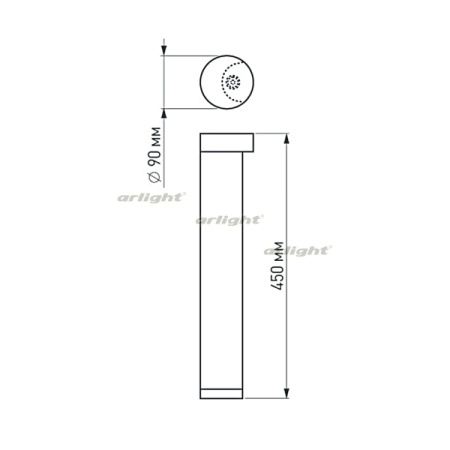 картинка Ландшафтный светильник наземный LGD-Path-Round90-H450B-7W Warm White (Arlight, IP54 Металл, 3 года) 020348 от магазина BTSvet