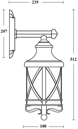 картинка Настенный фонарь уличный LUCERNA 84802 Gb от магазина BTSvet