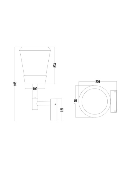 картинка Настенный фонарь уличный Faro O039WL-01B IP54 от магазина BTSvet
