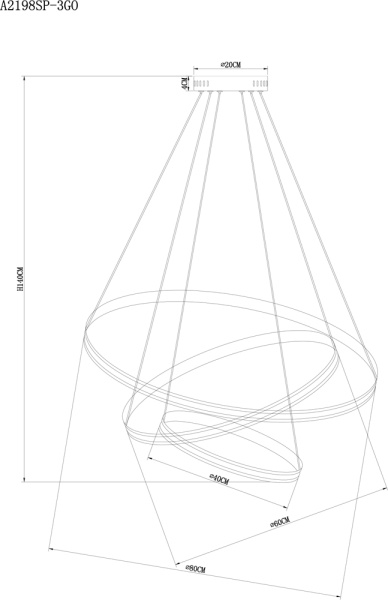 картинка Подвесной светильник Meridiana A2198SP-3GO от магазина BTSvet