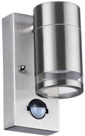 Уличный настенный светильник с датчиком движения и датчиком освещенности Motto 6604/1W