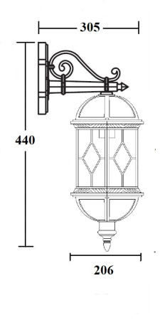 картинка Настенный фонарь уличный SORENTO 92602/02 Bl от магазина BTSvet