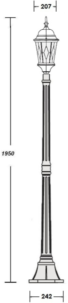 картинка Наземный фонарь ASTORIA 2M 91408M Bl ромб от магазина BTSvet