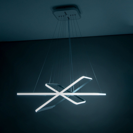 картинка Умная подвесная люстра Белая Неон Смарт CL731AK110E от магазина BTSvet