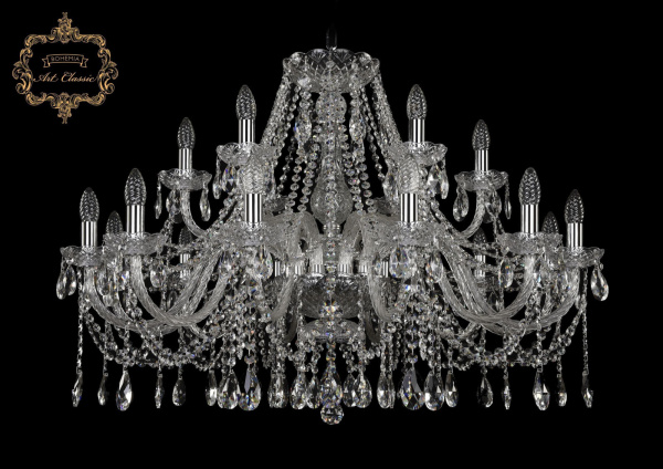 Хрустальная подвесная люстра 11.12.12+6.360.Gd.Sp