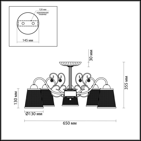 картинка Потолочная люстра Bruni 3226/5C от магазина BTSvet