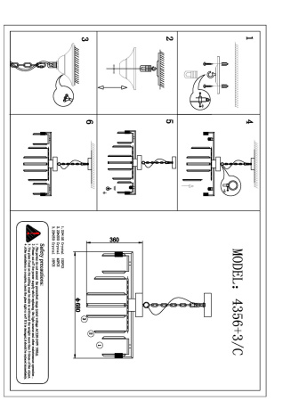 картинка Подвесная люстра хрустальная 4356+3/C gold от магазина BTSvet