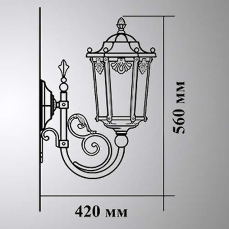 картинка Настенный фонарь уличный Ретро 34-001-ЧЗ от магазина BTSvet